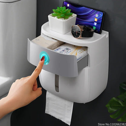 Wall-Mount Waterproof Toilet Paper Holder