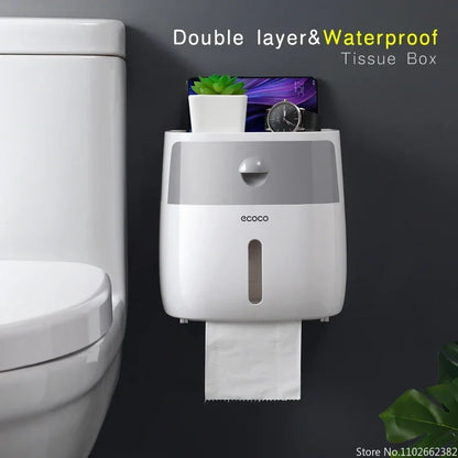 Wall-Mount Waterproof Toilet Paper Holder
