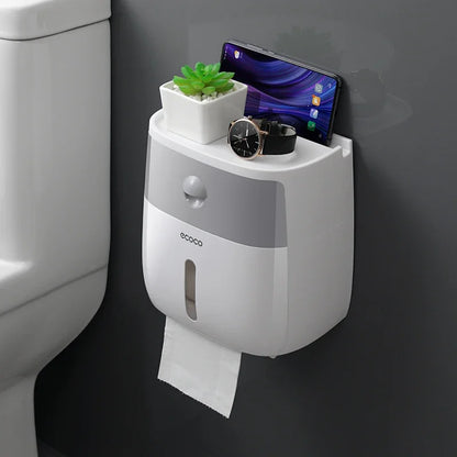 Wall-Mount Waterproof Toilet Paper Holder