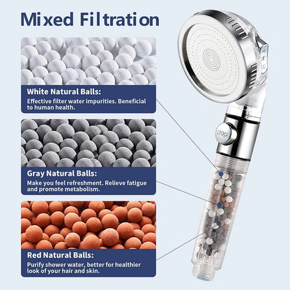 3-Mode Shower Head with Water Purifier
