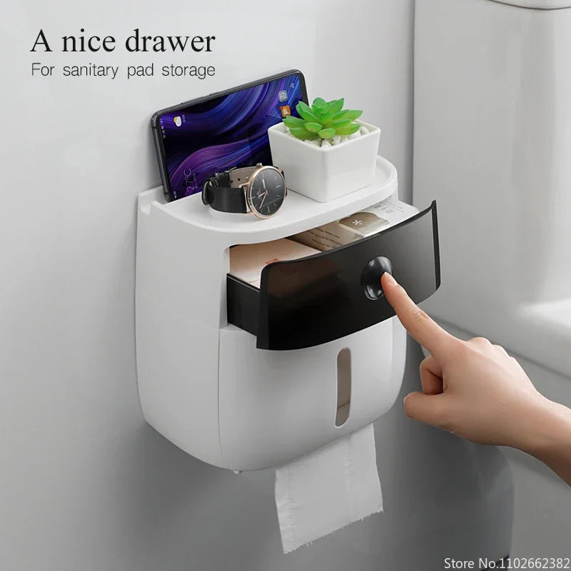 Wall-Mount Waterproof Toilet Paper Holder